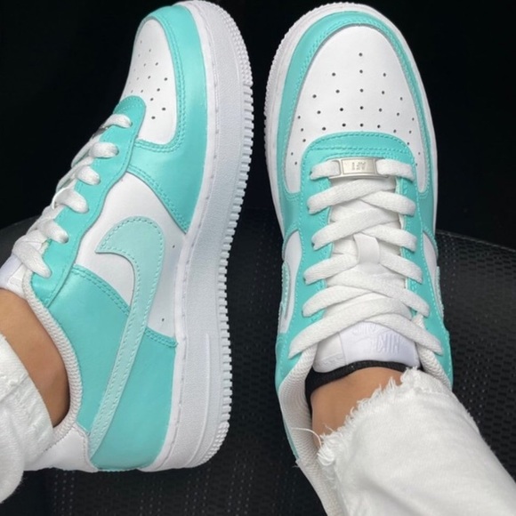 Nike Shoes - Nike rare aqua Air Force 1 custom